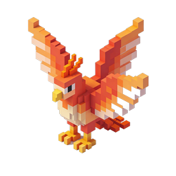 3D Voxel Eagle Icon - Blocky Pixel Art Bird