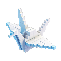 Isometric Voxel Eagle 3D Block Icon