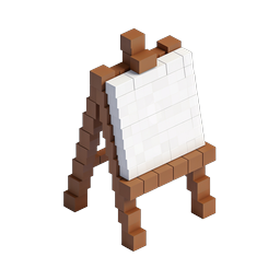 Ícone de Cavalete Voxel - Cavalete de Artista 3D Isométrico Pixel Art