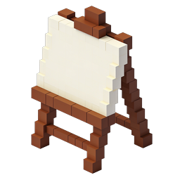 Voxel Easel Icon - 3D Block Art Display Stand