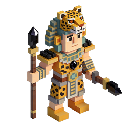 Icono 3D de Faraón Guerrero Egipcio Voxel | Recurso de Juego Royal