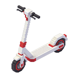 Voxel Electric Scooter 3D Pixel Art Icon