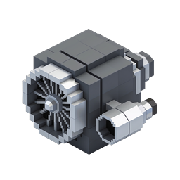 Voxel 3D Engine Icon - Isometrisches mechanisches Gerät