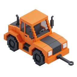 Voxel Excavator 3D Construction Vehicle Icon