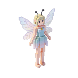 Personnage fée voxel - Icône fantasy en pixel art 3D