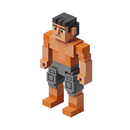 Voxel Fighter Character 3D Icon
