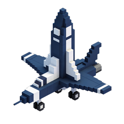 Icona aereo da combattimento 3D Voxel Isometrico