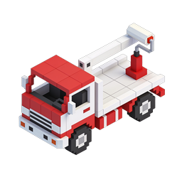 Voxel Fire Truck Isometric 3D Icon | Emergency Vehicle