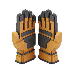 Кулаки в стиле Voxel Pixel Art - 3D иконка сжатых рук из блоков