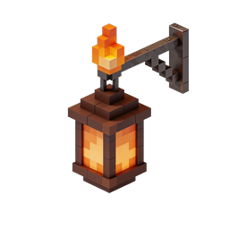 Icône 3D isométrique de lanterne à flamme Voxel pour jeux