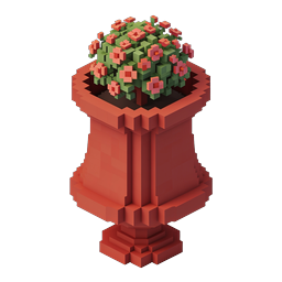 Voxel Flower Urn Icon | Isometric 3D Planter