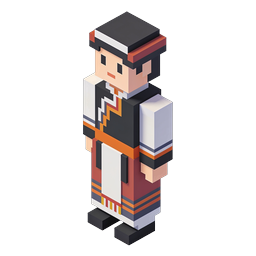 Voxel Folk Character Isometric 3D Icon