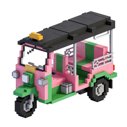 Voxel Food Truck Icon - 3D Pixel Art Design