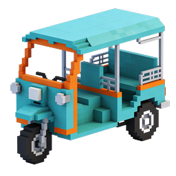 Voxel Food Truck 3D Pixel Art Icon