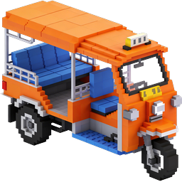 Voxel Food Truck Icon - Pixel Art 3D Vehicle
