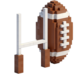 Voxel Football on Kicking Tee 3D Sports Icon