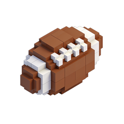 Voxel American Football 3D Icon - Isometric Sports Design