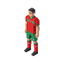 Voxel Football Player 3D Character Icon