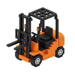Voxel Forklift 3D Isometric Icon for Logistics Design