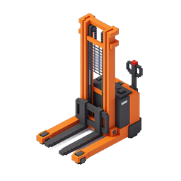Ícone de Empilhadeira Voxel - Veículo de Armazém 3D Isométrico