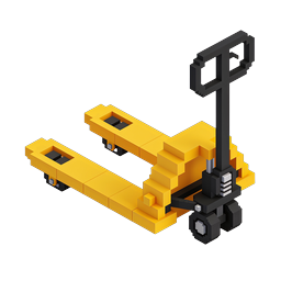 Isometric Voxel Forklift Icon for Logistics & Warehouse