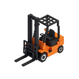 等轴测 Voxel 叉车图标 - 3D 像素艺术