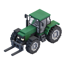Isometric Voxel Forklift Icon - 3D Industrial Vehicle