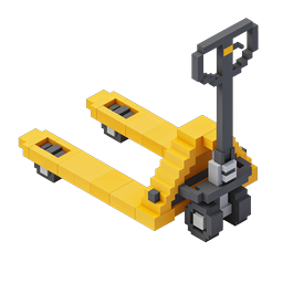 Voxel フォークリフト 3D アイソメトリック工業アイコン