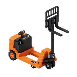 Voxel 叉车图标 - 3D 像素仓库车辆