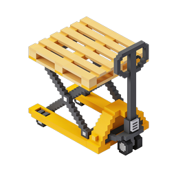 Ícone de Empilhadeira Voxel | Equipamento de Armazém 3D Isométrico