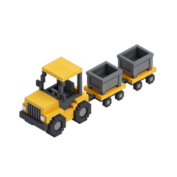Voxel 지게차 아이콘 - 3D 픽셀 아트 운송