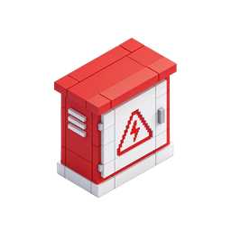 Voxel Fuse Box Icon - 3D Isometric Electrical Power Box