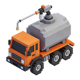 Icona 3D camion dei rifiuti Voxel - Stile artistico a blocchi isometrico