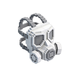 Icona 3D maschera antigas Voxel - Equipaggiamento protettivo a blocchi cubici