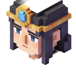 Icône portrait de personnage fille en Voxel - 3D Pixel Art