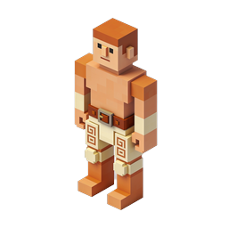 Voxel Gladiator Character Icon - 3D Isometric Warrior