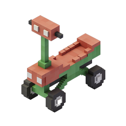 Ícone de Corrida de Go-Kart Voxel Isométrico | Arte em Blocos 3D