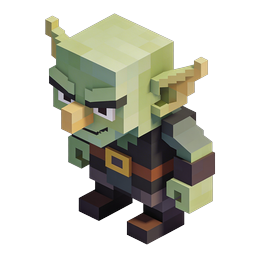 Voxel Goblin Character - 3D Blocky Fantasy Game Icon