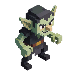 Voxel Goblin Character 3D Isometric Icon
