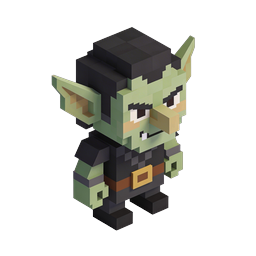 Voxel Goblin Character - 3D Blocky Fantasy Game Icon