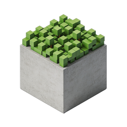 Biểu tượng 3D Isometric Khối Cỏ Voxel