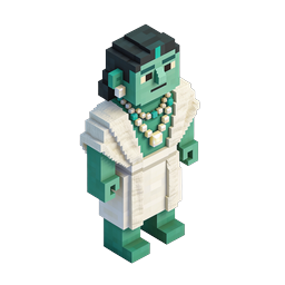 Green Voxel Character - 3D Blocky Figure Icon