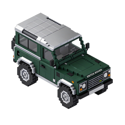Voxel Green Rover SUV Icon | 3D Pixel Art Vehicle