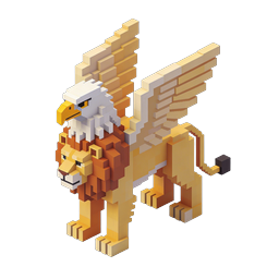 Voxel Griffin Icon - 3D Pixel Art Mythical Creature
