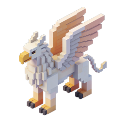 Voxel Griffin 3D Icon - Mythical Creature Design