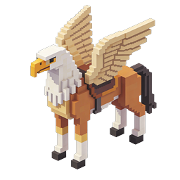 Voxel Gryphon Mythical Creature Isometric Icon