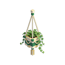 Voxel Hanging Planter Icon - 3D Blocky Garden Design