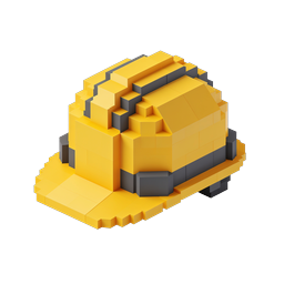 Voxel Hard Hat Construction Safety Icon