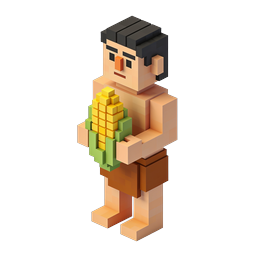 ไอคอนผู้ชายฮาวายแบบ Voxel - ตัวละครพิกเซลอาร์ต 3D มุมมอง Isometric