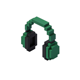 Voxel Headphones Icon | Isometric 3D Block Art